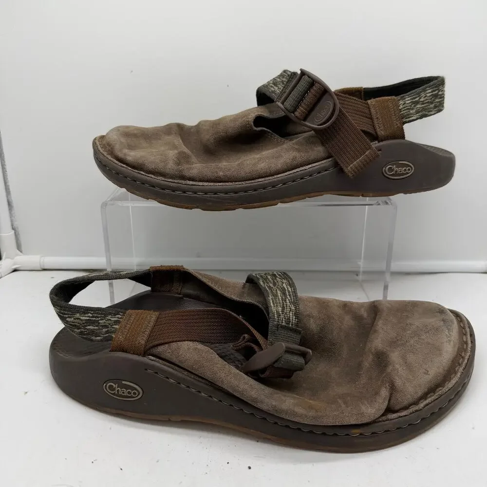 Chaco Toecoop Leather Slip On Clogs Shoes Men’s 10.5 Brown Nubuck